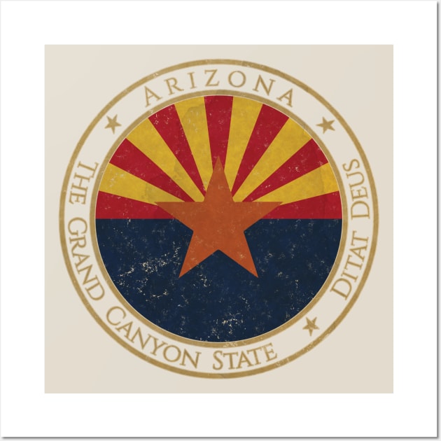 Vintage Arizona State USA United States of America American Flag Wall Art by DragonXX